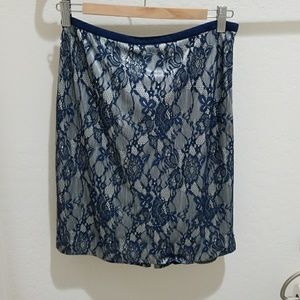 Blue lace skirt
